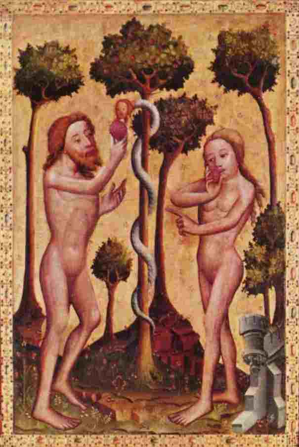 Meister Bertram von Minden : Adam et Eve et le serpent